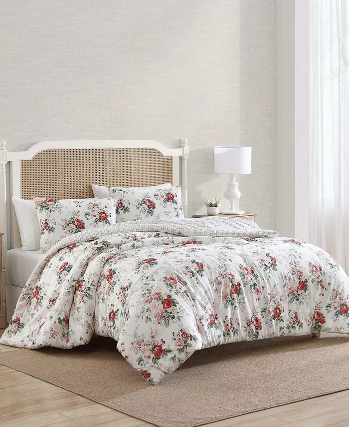 Laura Ashley Ashfield Flannel 2-Piece Comforter Set， Twin