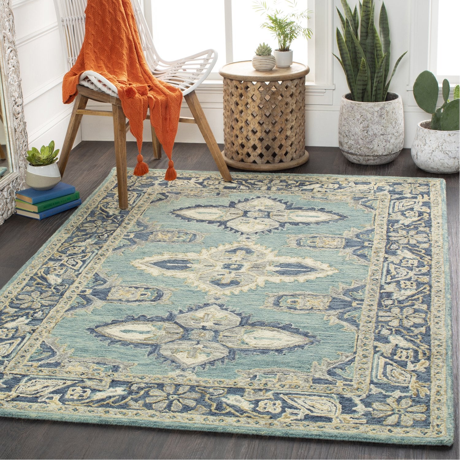 Bonifate Rug in Aqua & Denim