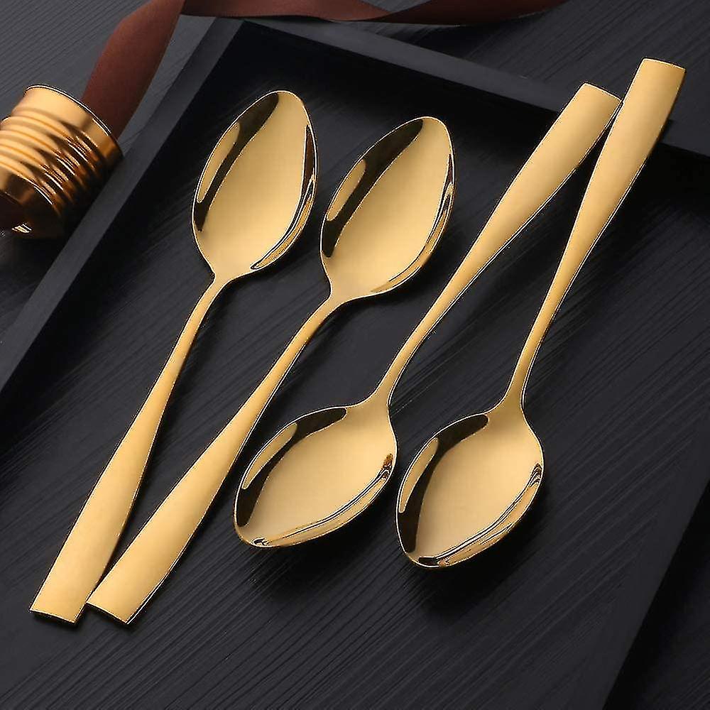 Dessert Spoons， 12-pack， Gold