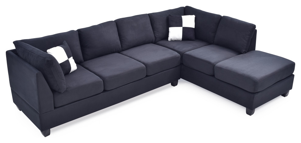 Solana Micro Suede Sectional   Transitional   Sectional Sofas   by Glory Furniture  Houzz