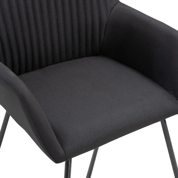 Dining Chairs 4 pcs Black Fabric