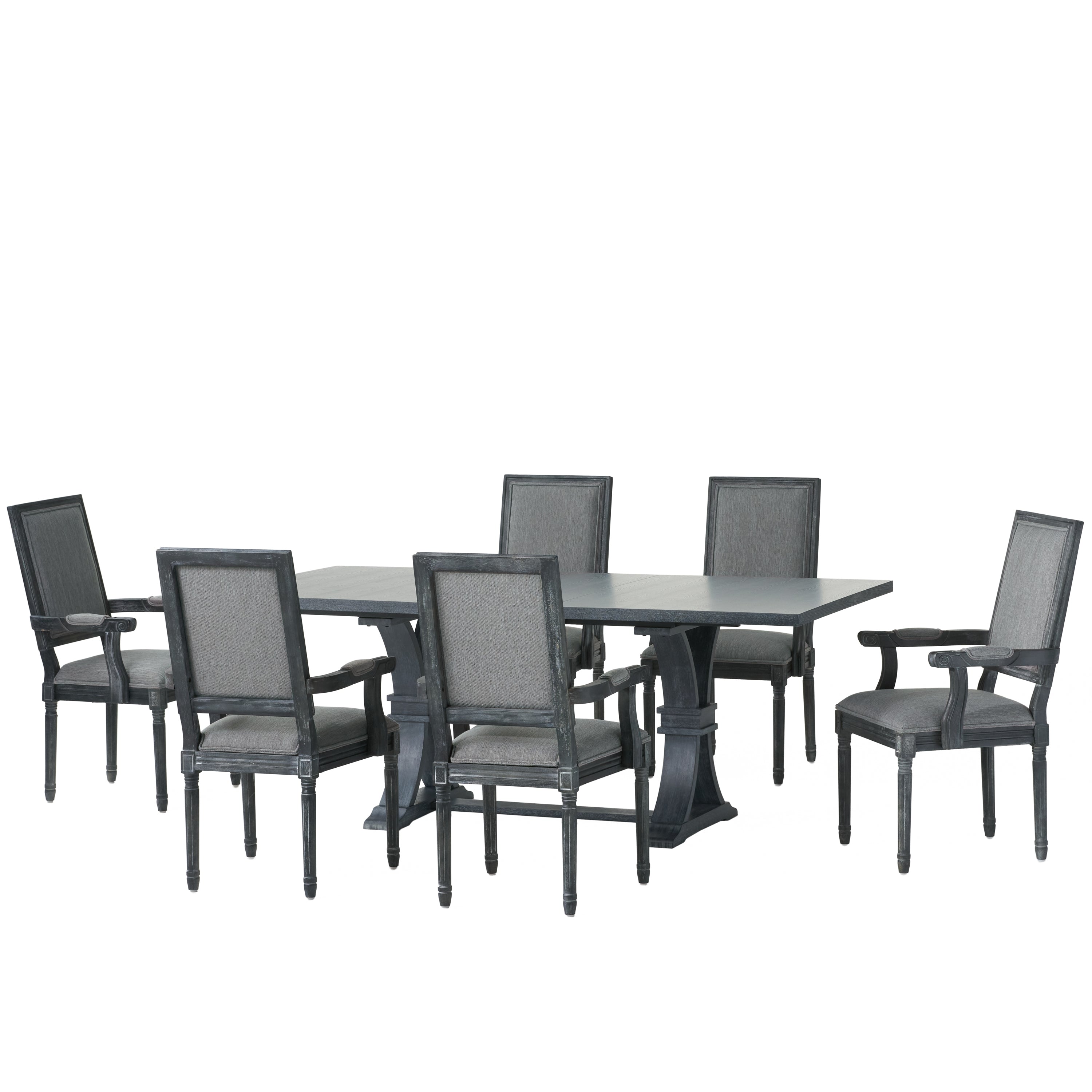 Ashlyn French Country Wood 7-Piece Expandable Dining Set