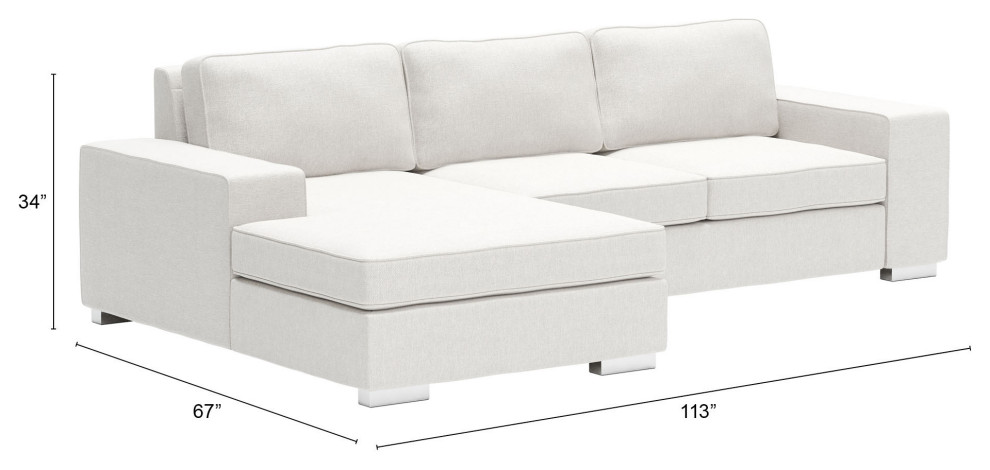 Brickell Sectional White   Contemporary   Sectional Sofas   by Zuo Modern Contemporary  Houzz