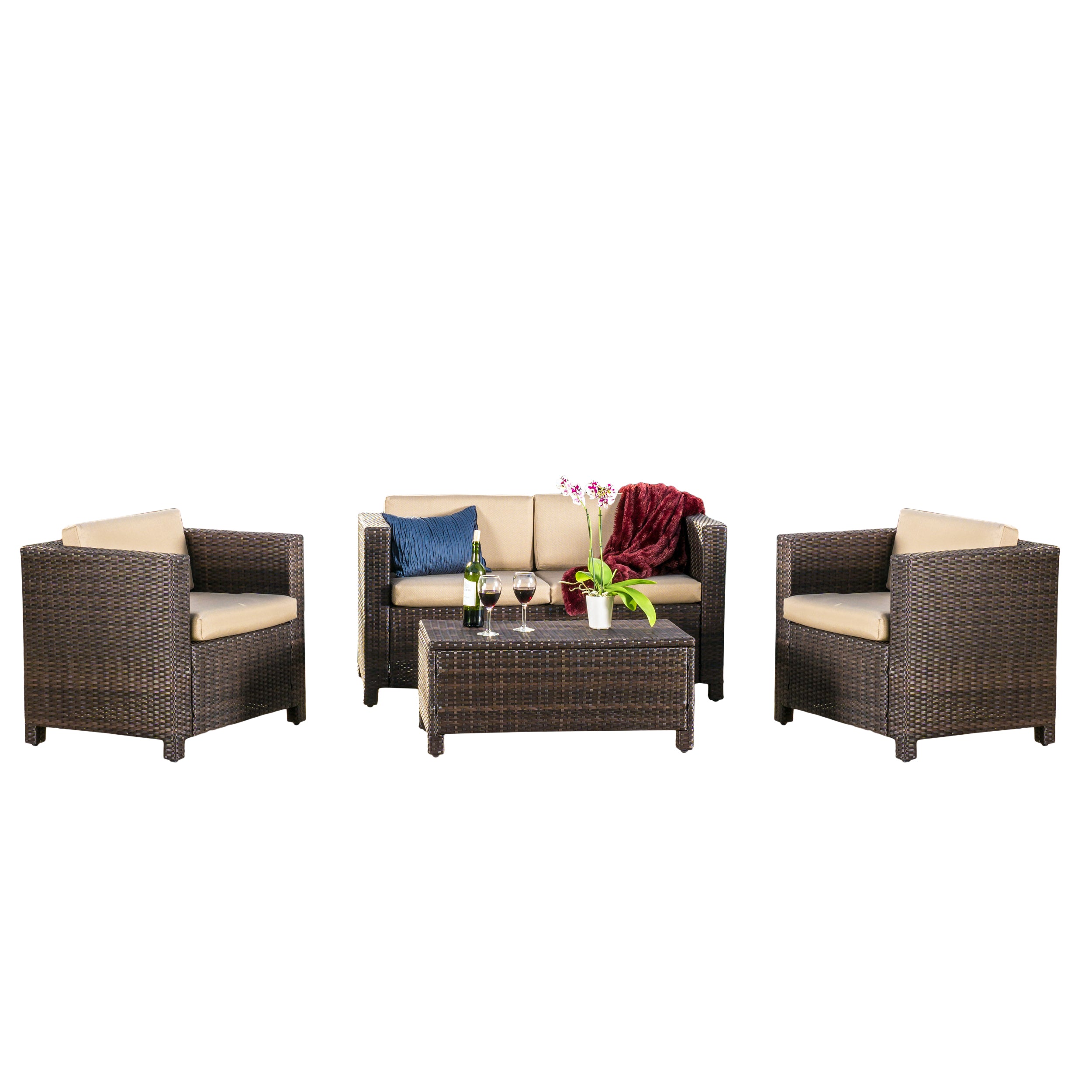 Venice 4pc Outdoor Wicker Sofa Set