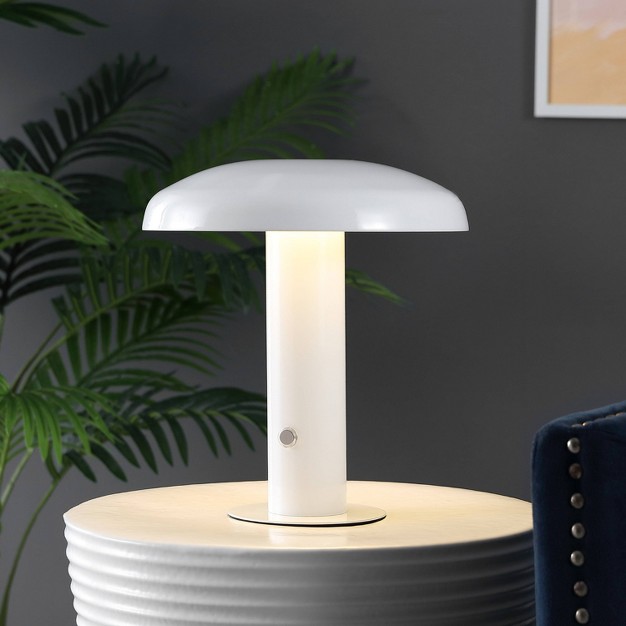 Suillius Contemporary Bohemian Rechargeable cordless Iron Led Mushroom Table Lamp Jonathan Y