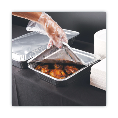 Boardwalk Aluminum Steam Table Pan Lids， Fits Half-Size Pan， Deep， 10.5 x 12.81 x 0.63， 100/Carton (LIDSTEAMHF)