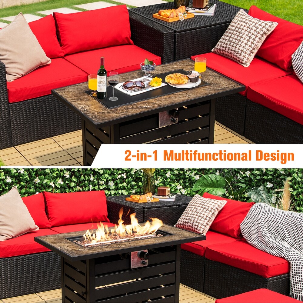 42 Inch 60 000 BTU Rectangular Propane Fire Pit Table