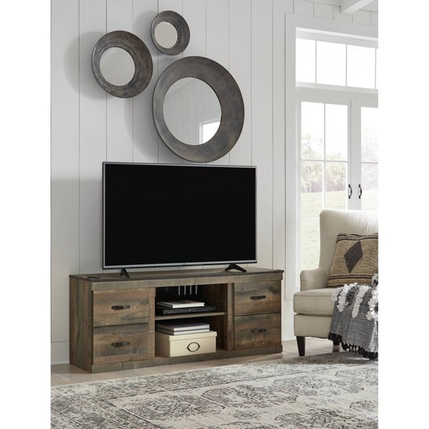 Trinell Tv Stand For Tvs Up To 65 quot Brown beige Signature Design By Ashley