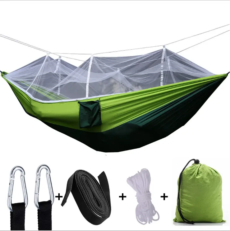 outdoor travel Lightweight  Nylon Anti Mosquito  camping hammock  with  Mosquito Net