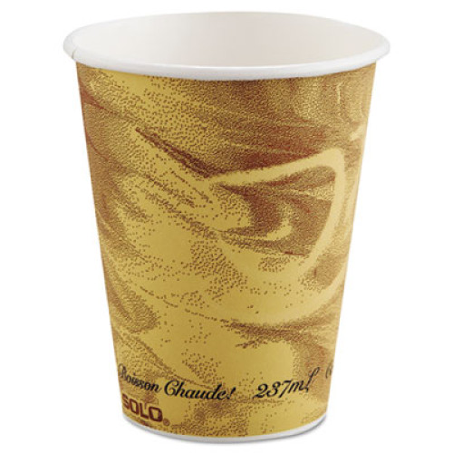 Dart Mistique Polycoated Hot Paper Cup， 8 oz， Printed， Brown (378MS)