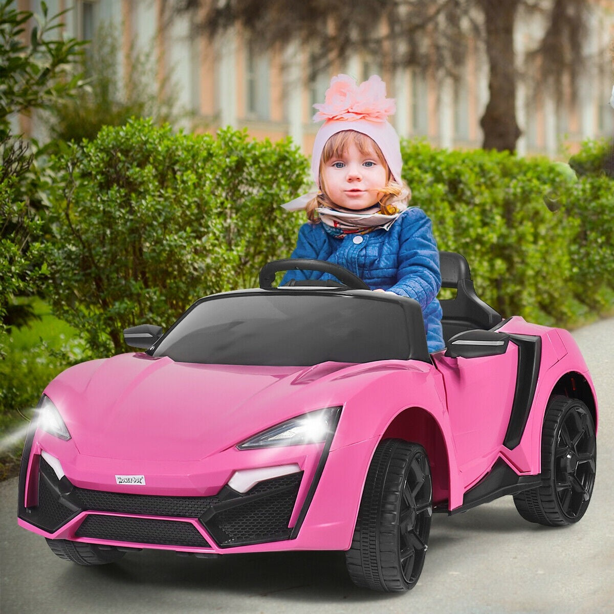 Costzon Ride on Car, 12V Battery Powered Electric Vehicle w/ Manual & 2.4G Remote Control Modes