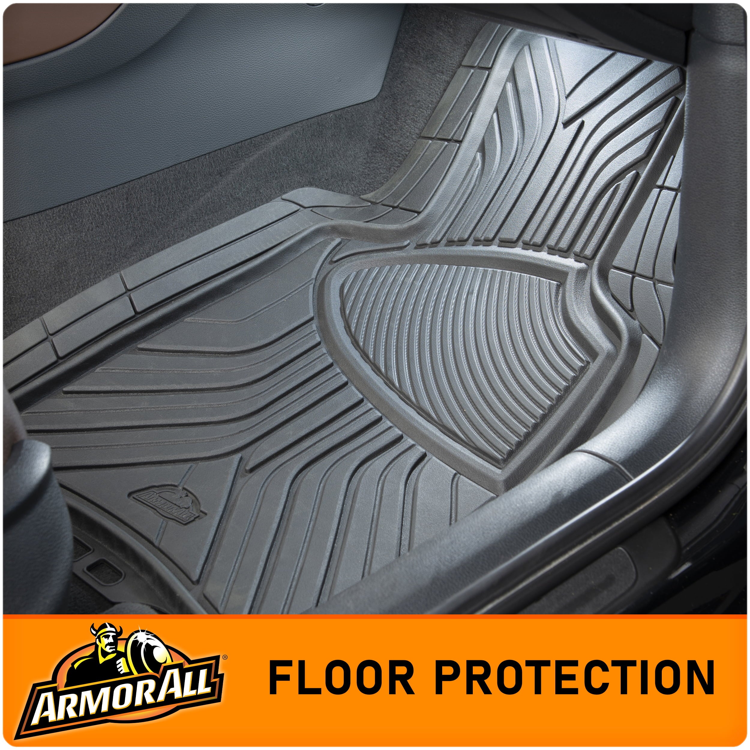 Armor All 4 Piece Rubber All-Season Trim to Fit Floor Mats Black， 78846WDC