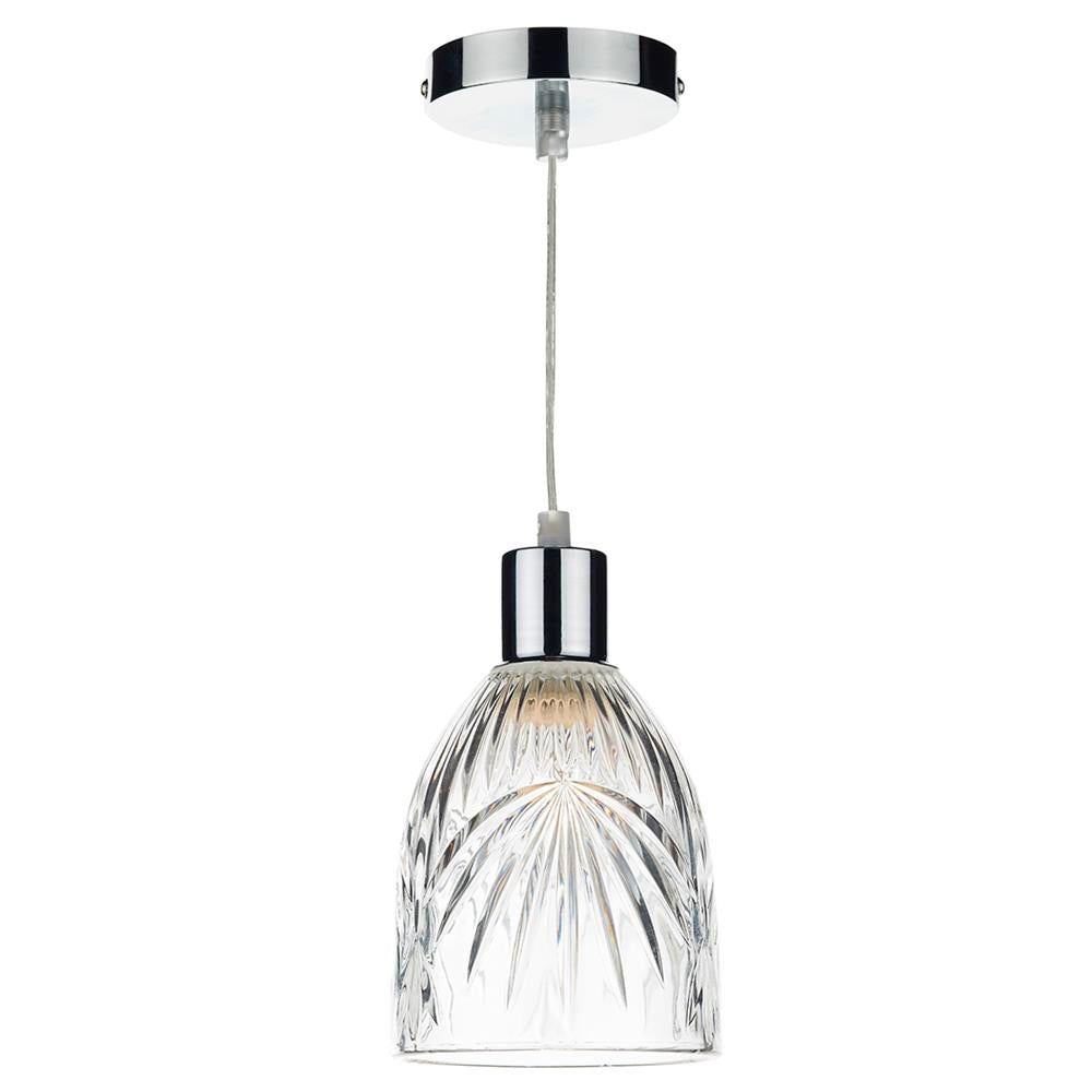 DAR MOT6508 Motif Clear Cut Glass Decorative Non Electric Pendant