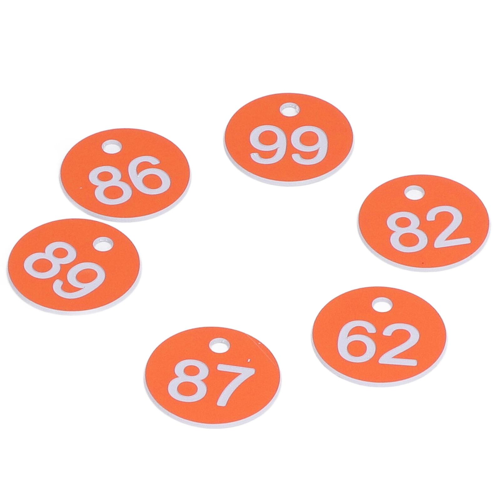 50pcs Numbered Label Round Simple Beautiful Beehive Tag Breeding Supplies For Beekeeping Animal Husbandrynumbers 51 To 100 Orange