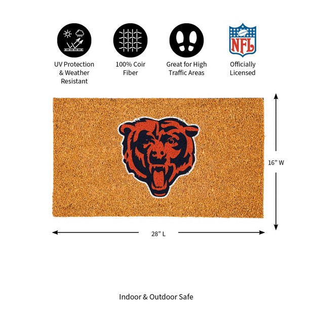 Evergreennflchicago Bears Logo Natural Coir 28 X 16 Inches Indoor Outdoor Doormat