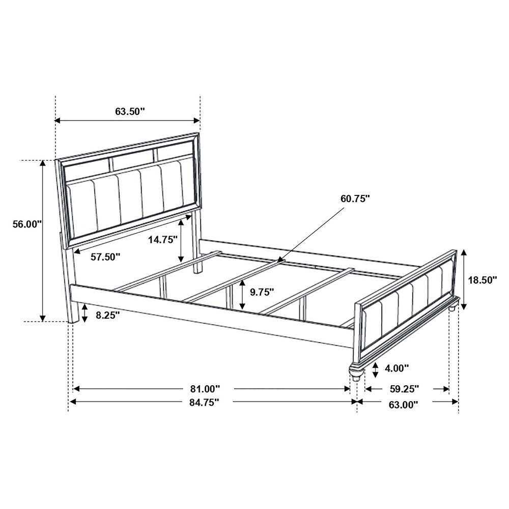 Coaster Furniture Barzini Upholstered Bed Black And White