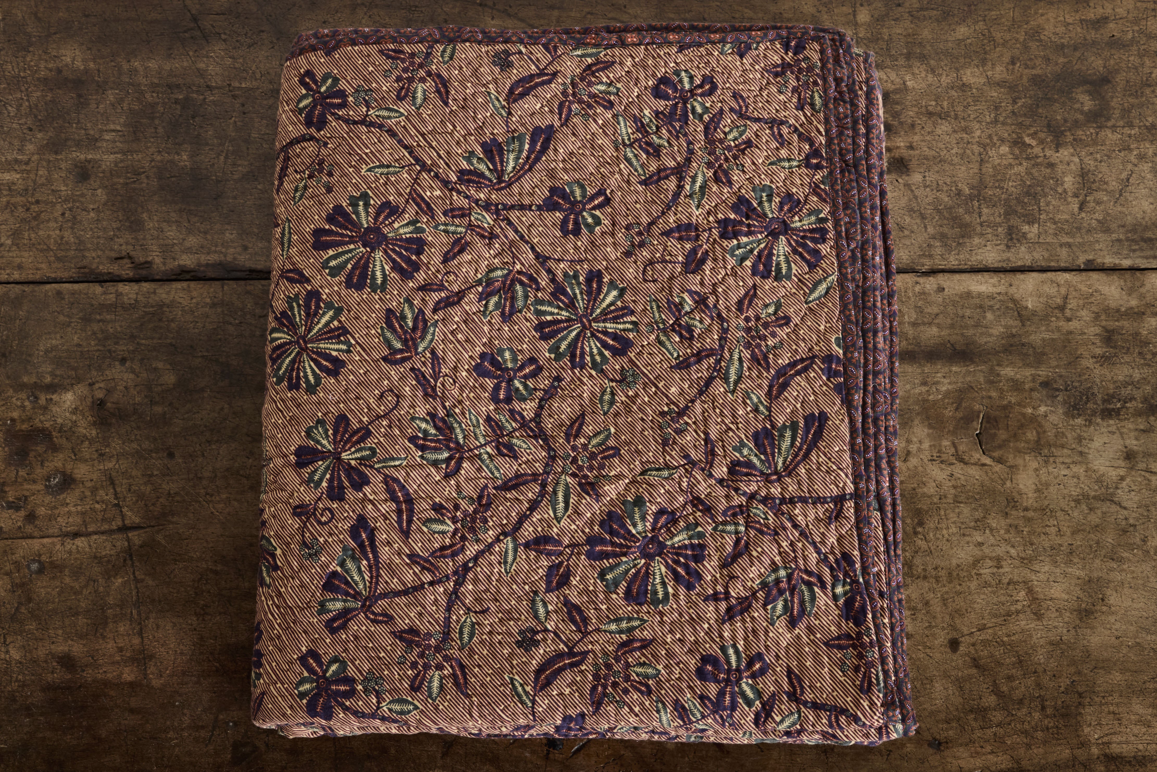 Nickey Kehoe Quilt, Aubergine Hash Stripe