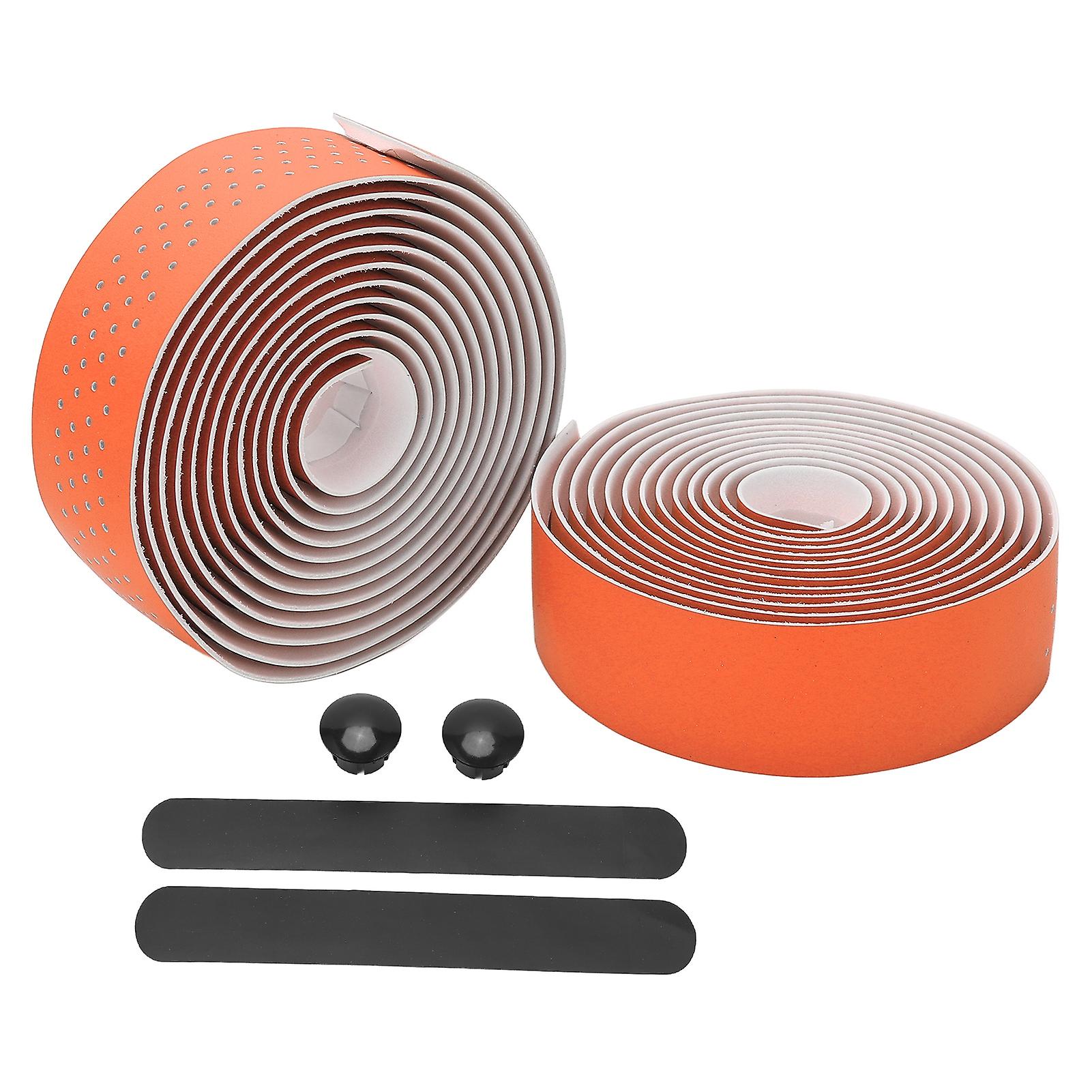 Bicycle Handlebar Tape Anti Slip Road Bike Handle Bar Wraps With End Plugs For Road Cyclingorange