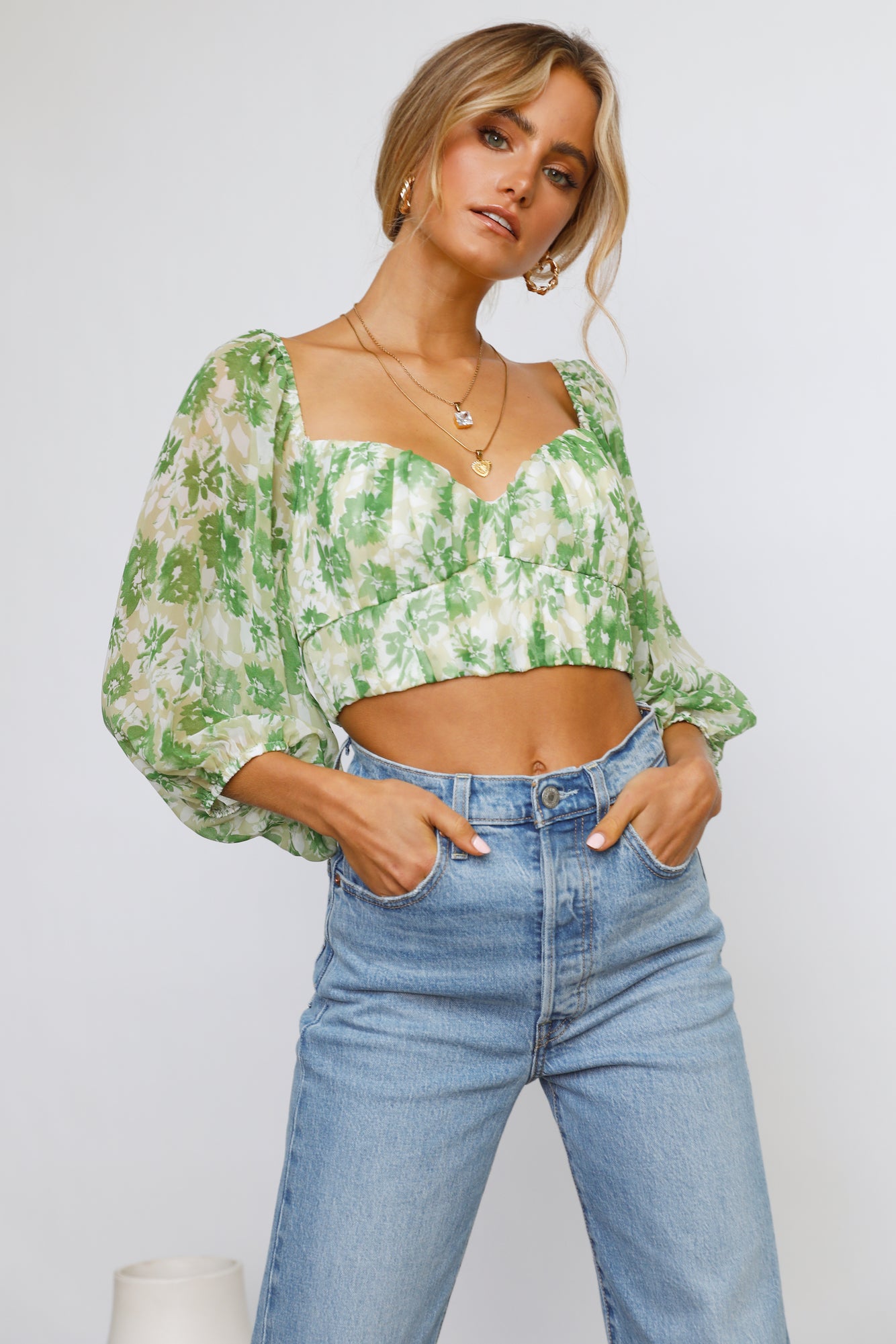 Hell Yes Crop Top Green