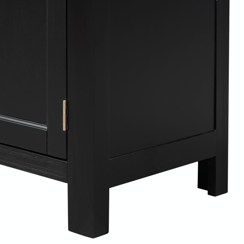 4 Door Cabinet with Adjustable Shelf and Metal Handles