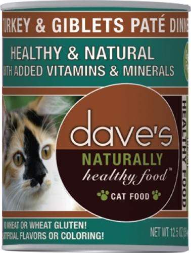 Dave's Naturally Healthy Turkey and Giblets Pate Dinner Canned Cat Foo