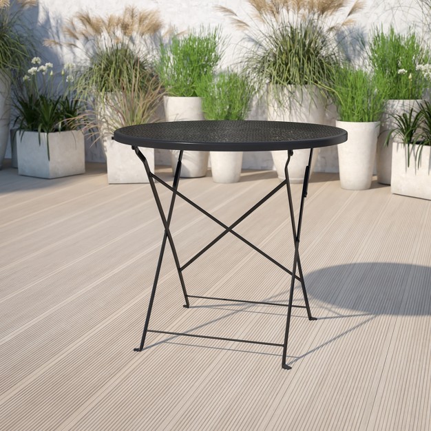 Round Indoor outdoor Steel Folding Patio Table