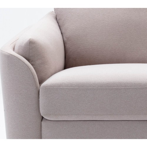 Contemporary 1pc Loveseat Beige Color with Gold Me...