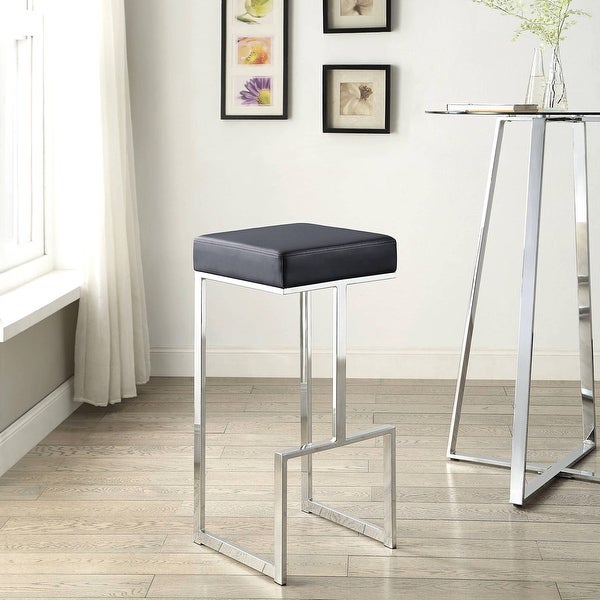 Contemporary Sleek Chrome Design Black or Grey Stool