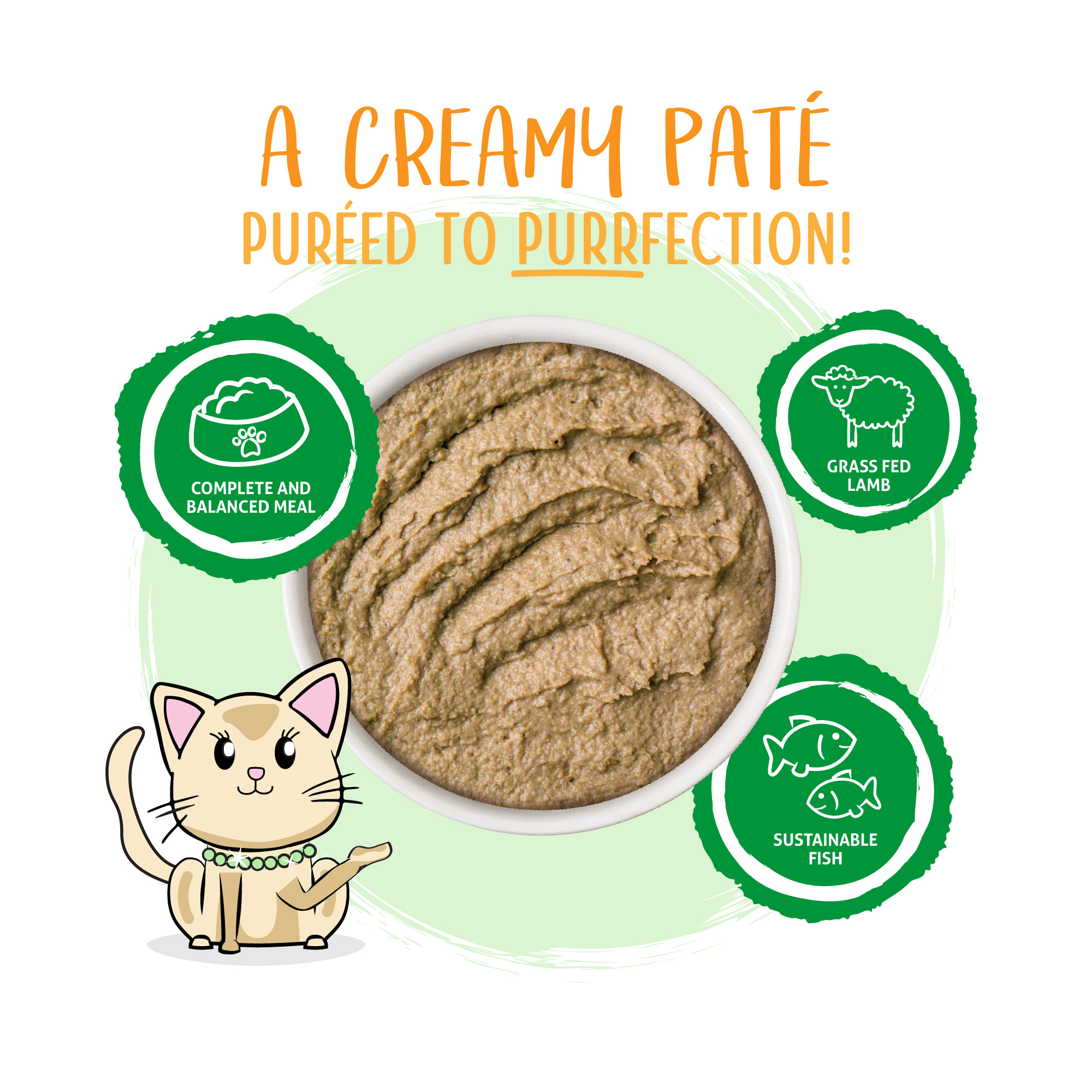 Weruva Pate Lets Make a Meal Lamb  Mackerel Dinner in a Hydrating Puree Wet Cat Food， 5.5 oz.， Case of 12