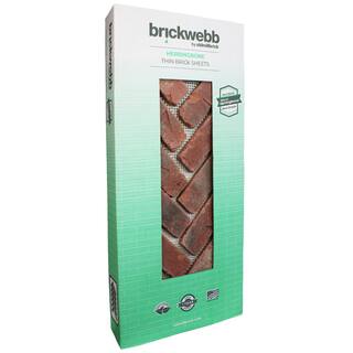 Old Mill Brick 28 in. x 12.5 in. x 0.5 in. Brickwebb Herringbone Midtown Thin Brick Sheets (Box of 5-Sheets) BWH-370058CS