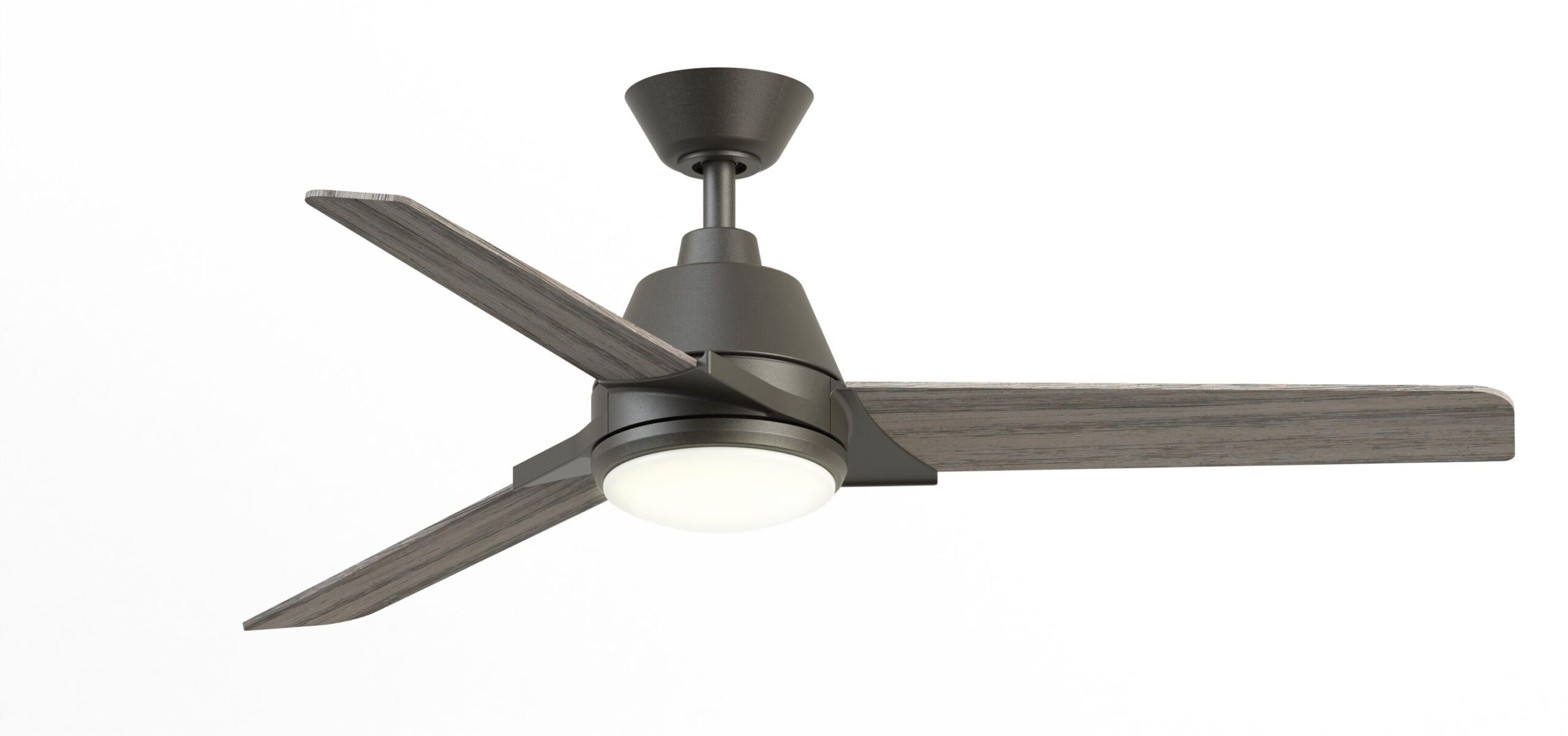 Fanimation Studio Collection Pyramid 52-in Matte Greige LED Indoor/Outdoor Ceiling Fan with Light Remote (3-Blade)