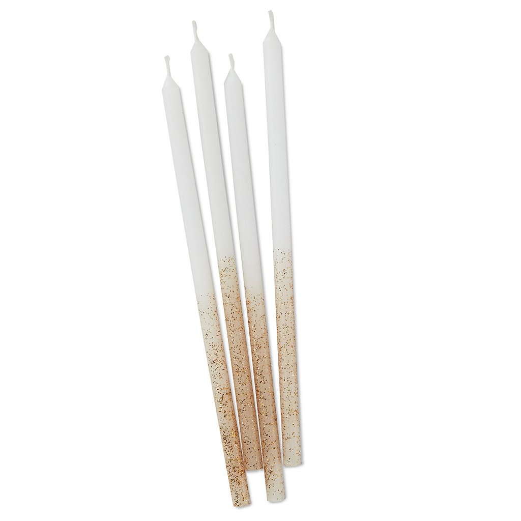 Hallmark  White Glitter-Dipped Tall Birthday Candles, Set of 12