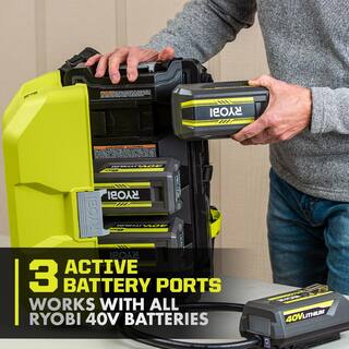 RYOBI 40V HP Brushless Whisper Series 190 MPH 730 CFM Blower String Trimmer and Backpack Battery w (2) 6.0 Ah Batteries RY404180-ST