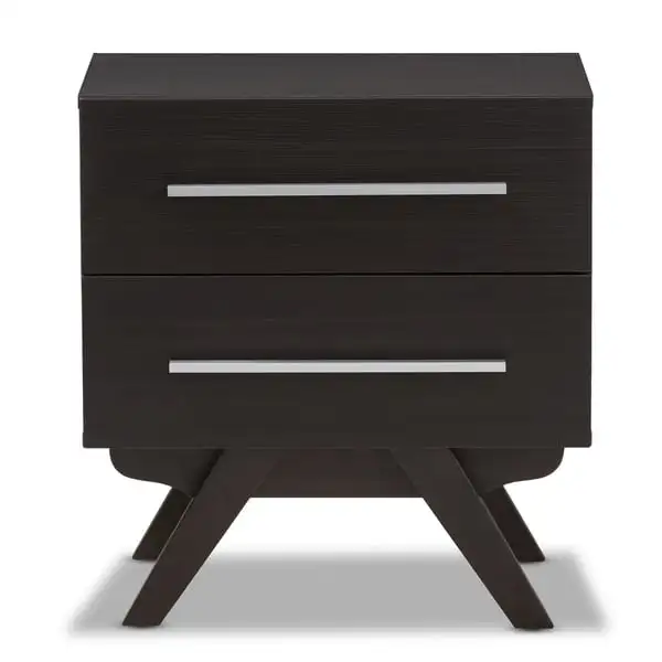Mid-Century 2-Drawer Nightstand Baxton Studio