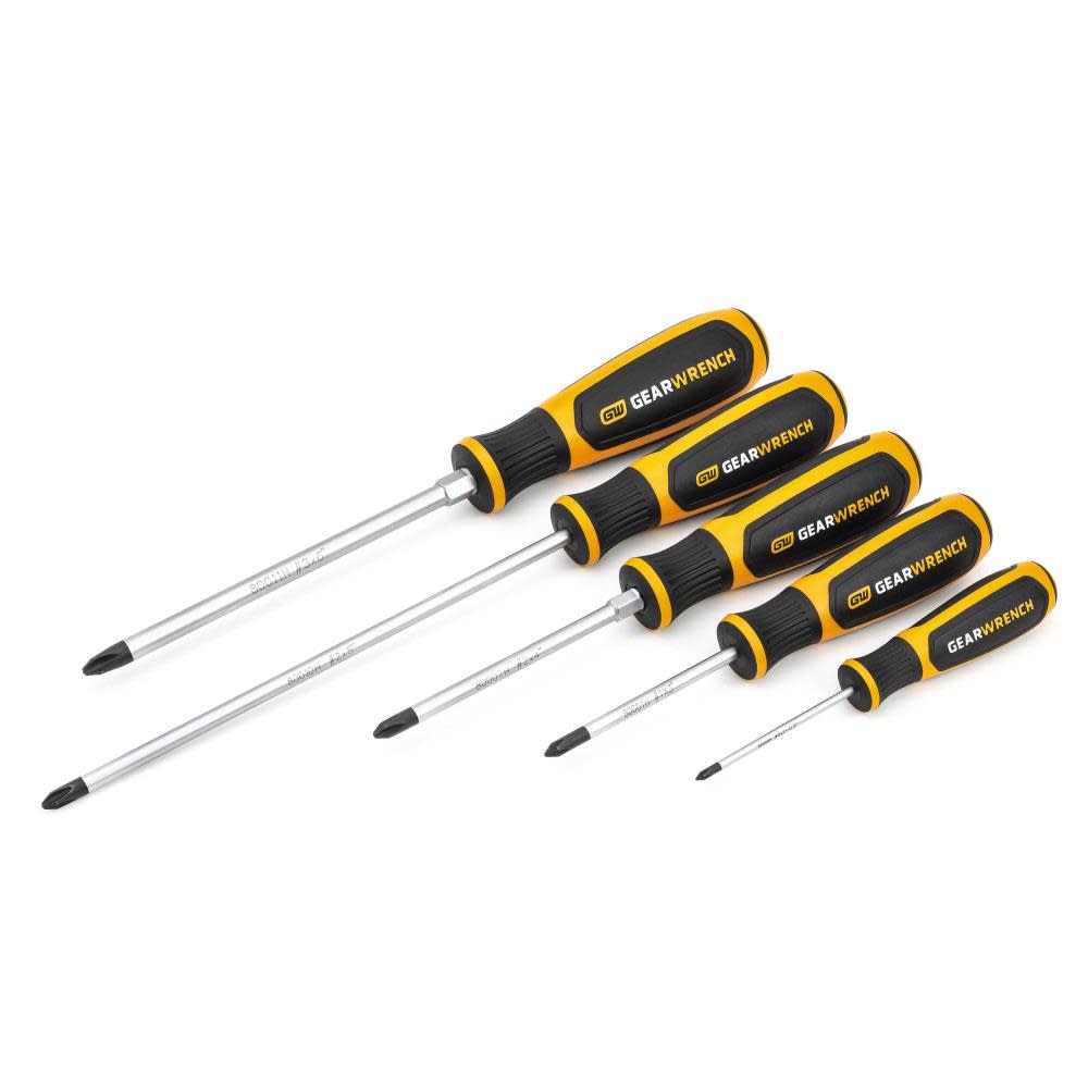 GEARWRENCH 5 Pc Phillips Dual Material Screwdriver Set 80052H from GEARWRENCH