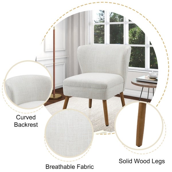 Linen Fabric Armless Accent Chair