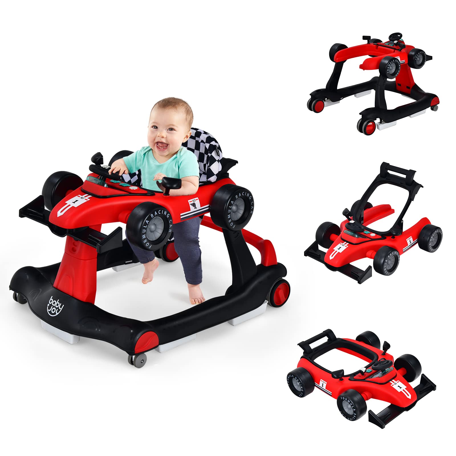 Foldable Activity Walker w/ Adjustable Height & Speed | 4-in-1 Baby Walker