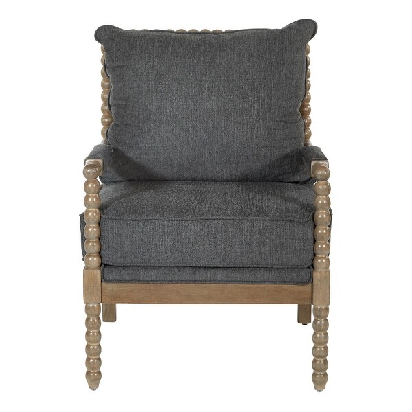 Fletcher Spindle Chair in Fabric with Brushed Charcoal Finish