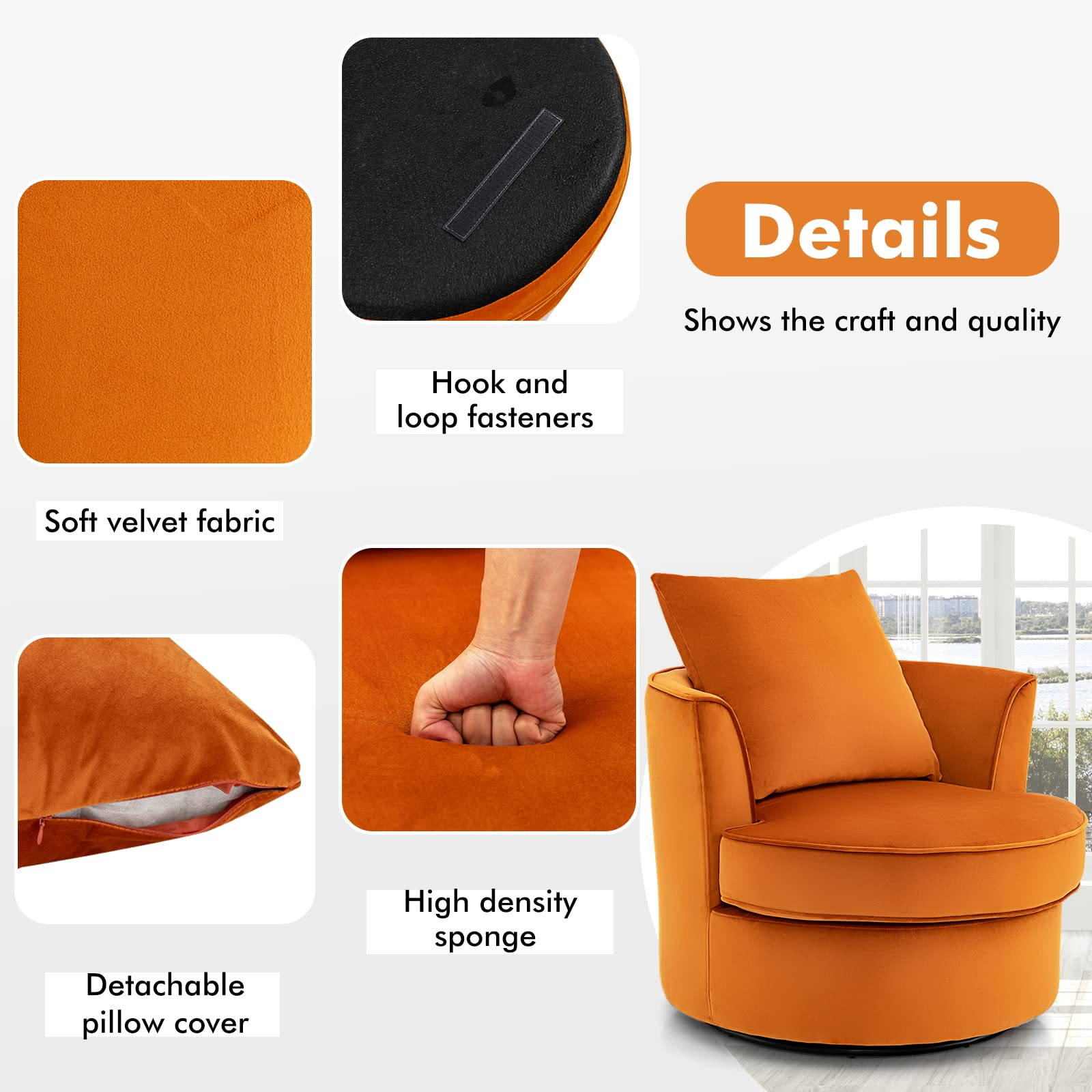 Giantex Swivel Chair for Living Room