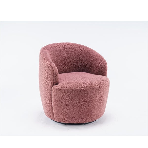 Teddy Fabric Swivel Accent Armchair