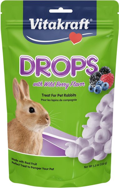 Vitakraft Drops Wild Berry Yogurt Rabbit Treats， 5.3-oz bag