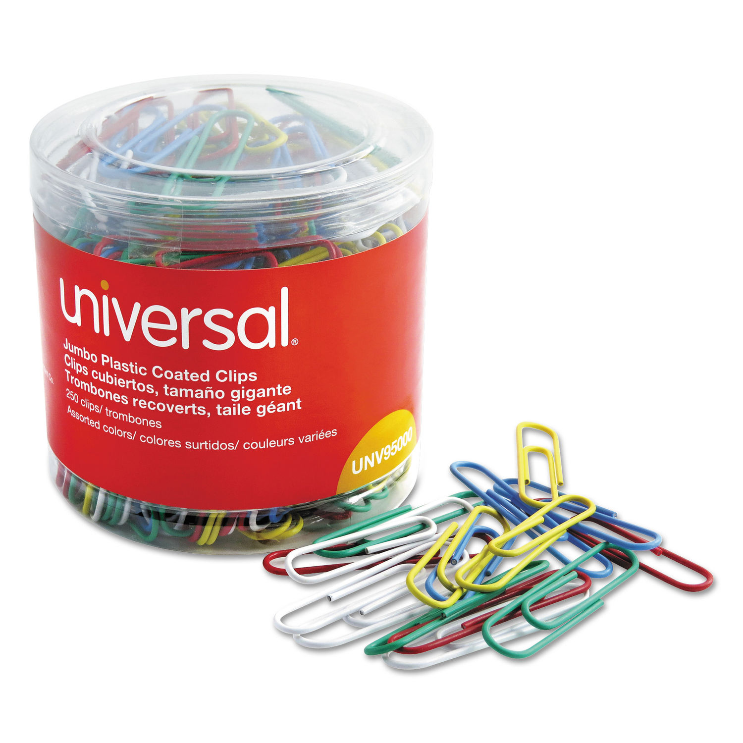 Plastic-Coated Paper Clips by Universalandreg; UNV95000