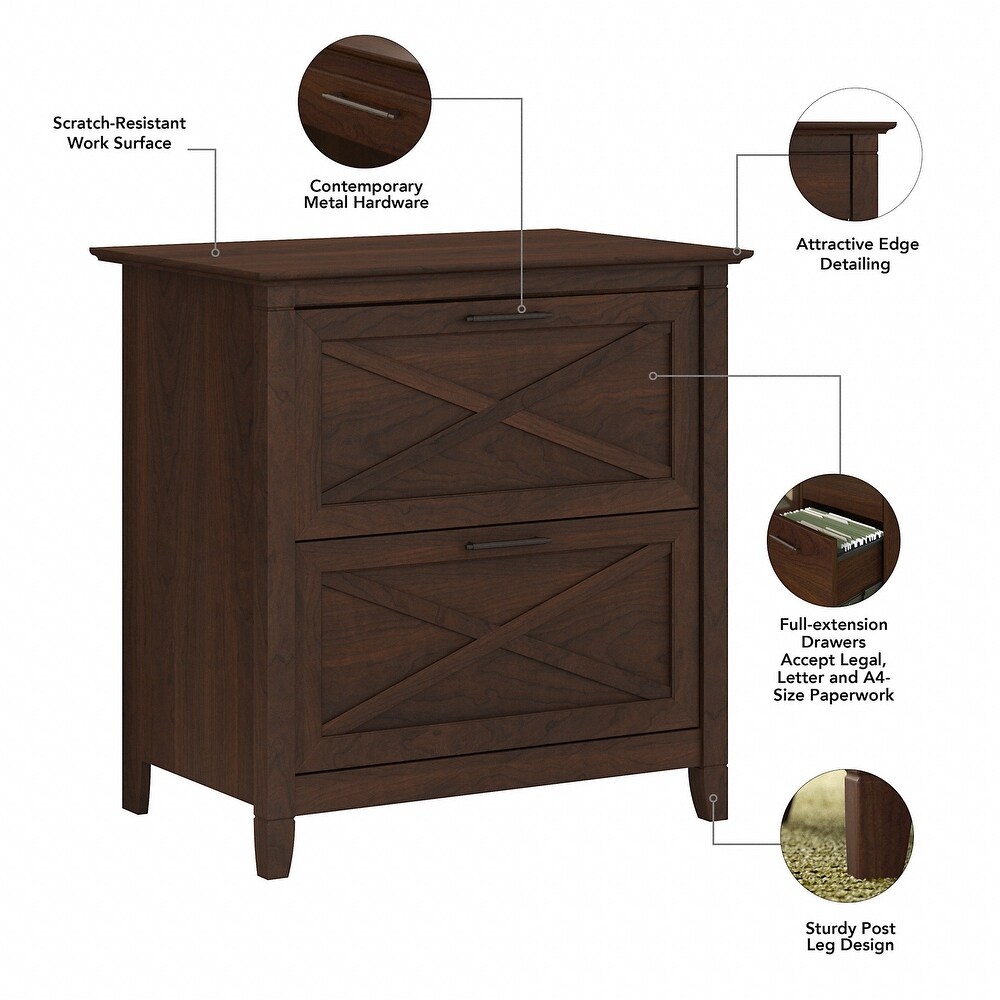 Key West Small Computer Desk with Hutch and Storage by Bush Furniture