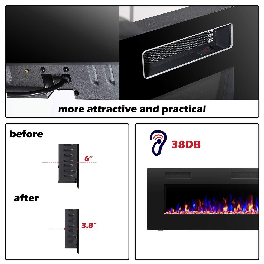 Electric Fireplace in Wall Recessed   Wall Mounted heater   30 inch