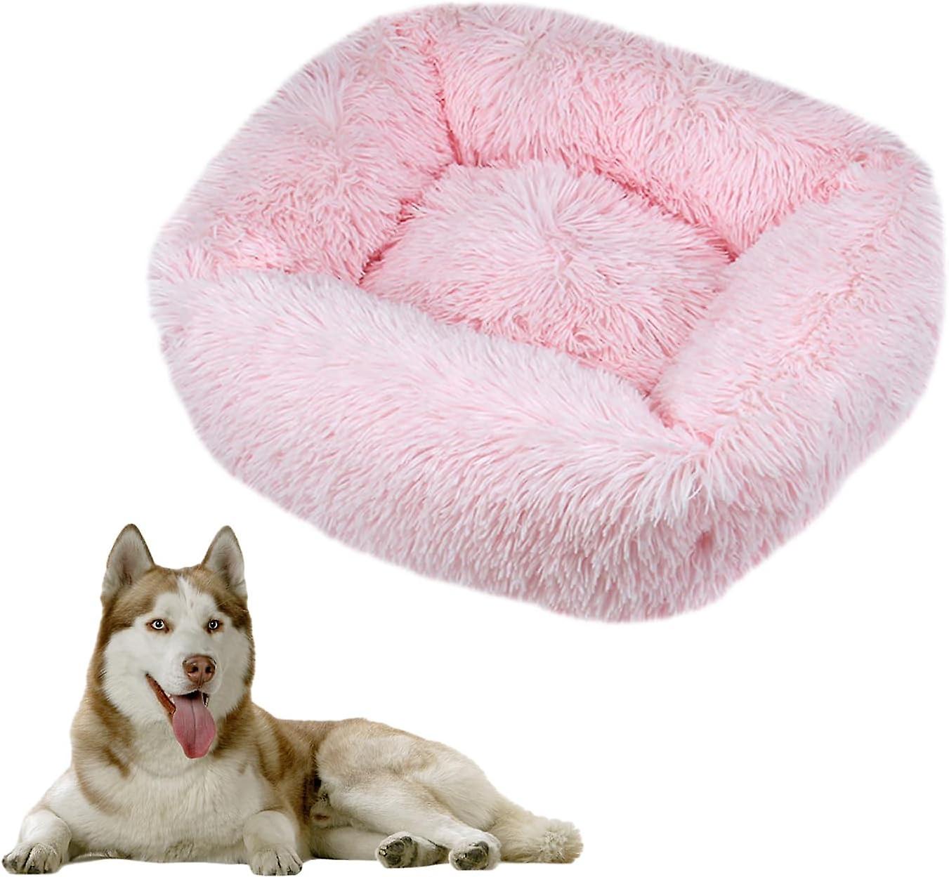 Dog Basket Rectangle Dog Cushion Plush Cat Bed， Washable Cat Cushion Plush Pet Bed Cushion Suitable Warm For Autumn Winter Use (xs， Light Pink)