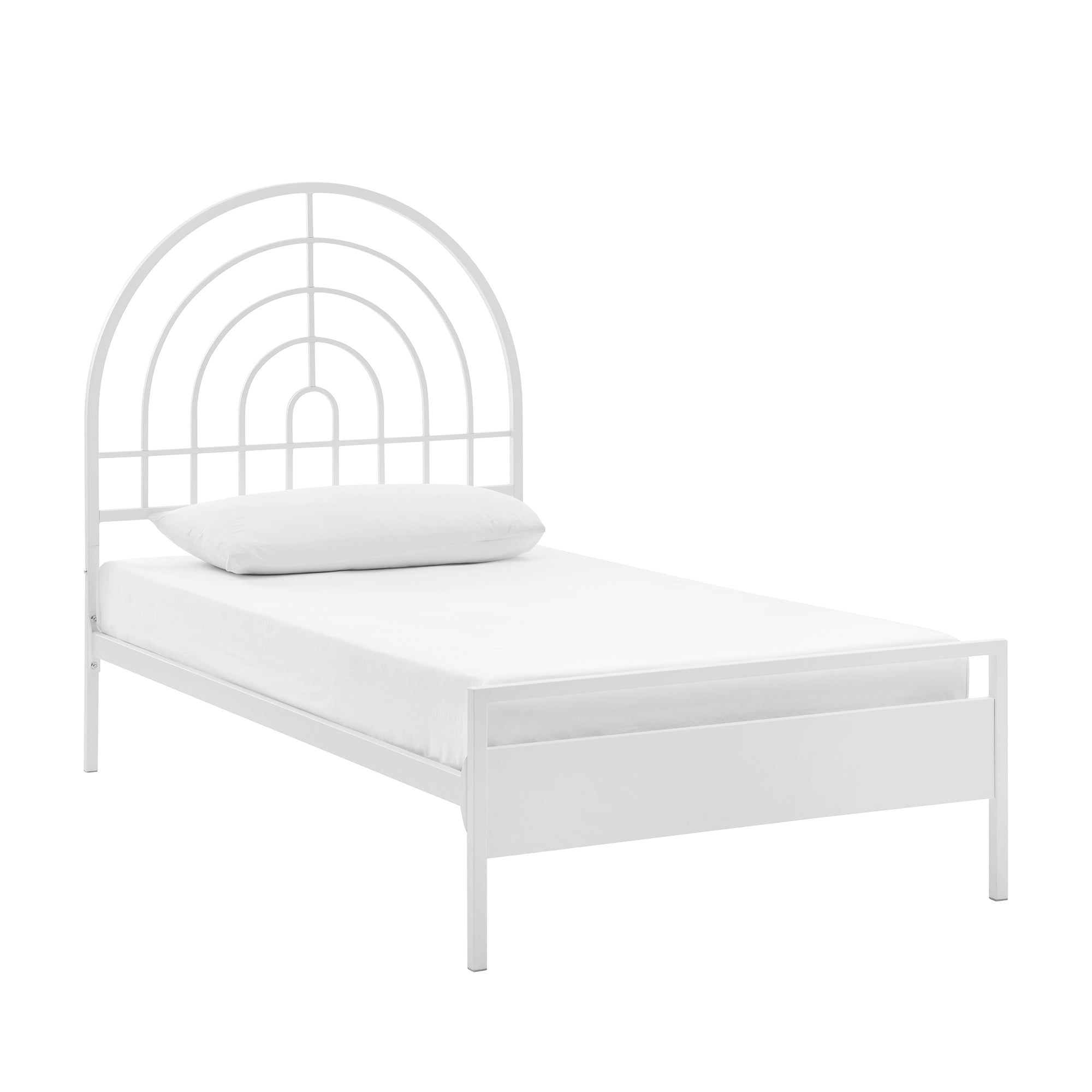 Manor Park Contemporary Metal Arch Twin Bed, White