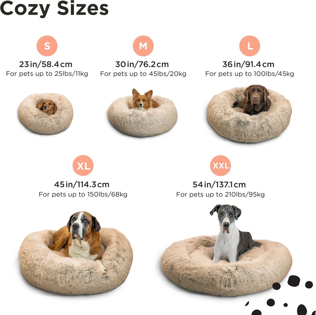 Best Friends by Sheri The Original Calming Shag Fur Donut Cuddler Cat and Dog Bed