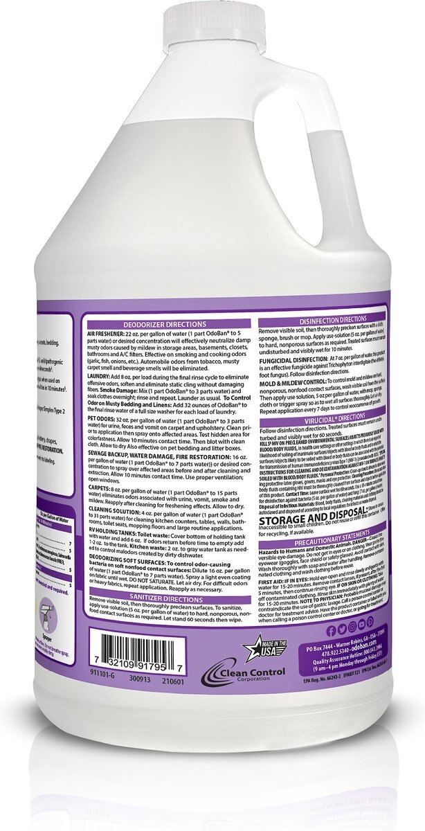 OdoBan Disinfectant Laundry and Air Freshener Concentrate， Lavender Scent