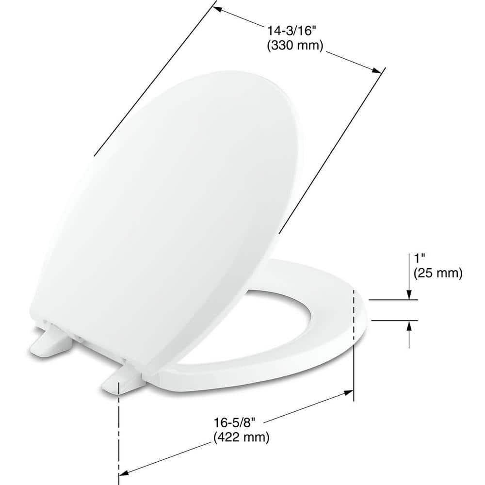 KOHLER Lustra Round ClosedFront Toilet Seat with QuickRelease Hinges in White