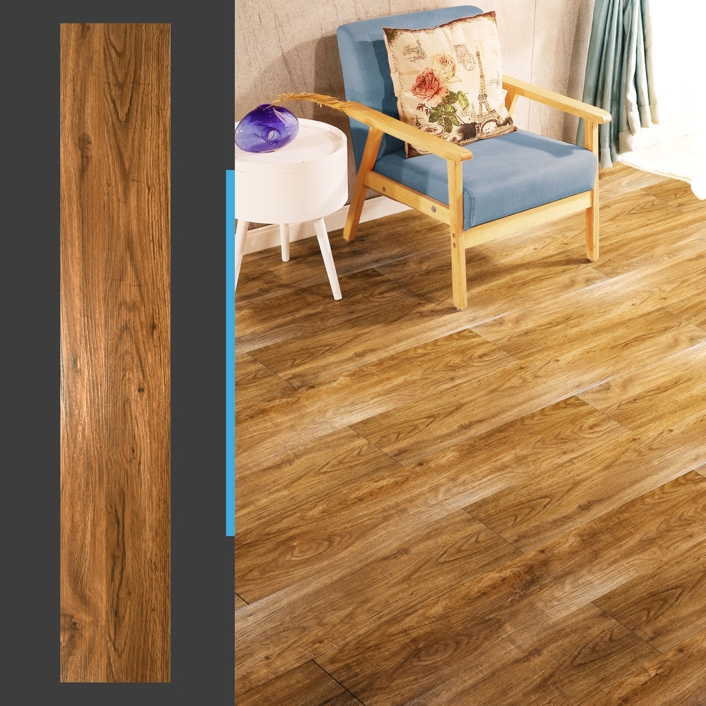 Art3d 36 Pack Peel and Stick Vinyl Floor Tiles Wood Look Planks 54sq.ft